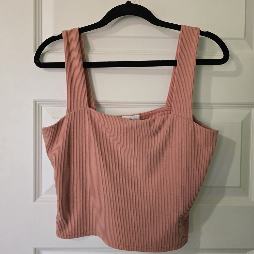Socialite Blush Ribbed Crop Top